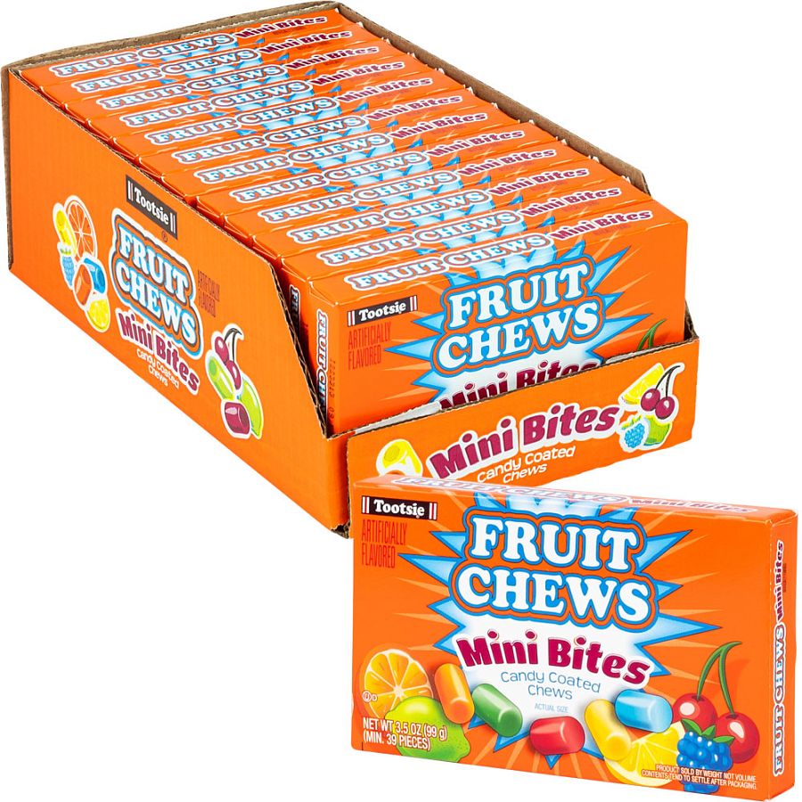 Tootsie Fruit Chews Mini Bites  12 Count Theater Box 3.5 Ounce