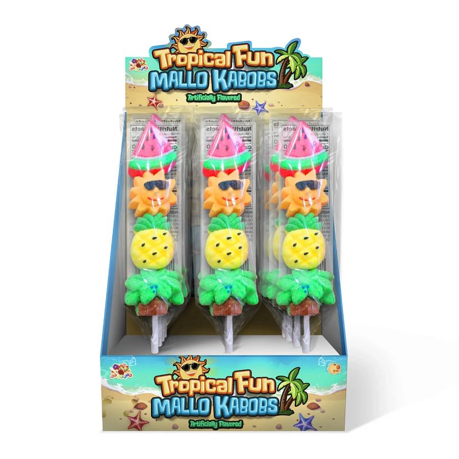 Alberts Tropical Fun Mallo Marshmallow Kabob Skewer 1.6 oz 12 ct