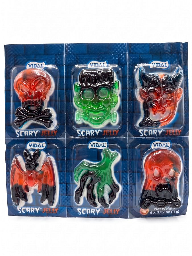 Vidal Halloween Scary Gummy Jelly Candy Sheet Pack of  5