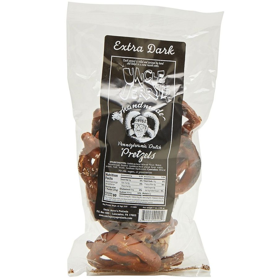 Uncle Jerry's Dutch Extra Dark Regular Pretzels 7oz 12 Pack