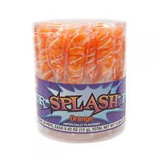 Splash Pops Orange Lollipops 30 Count Tub