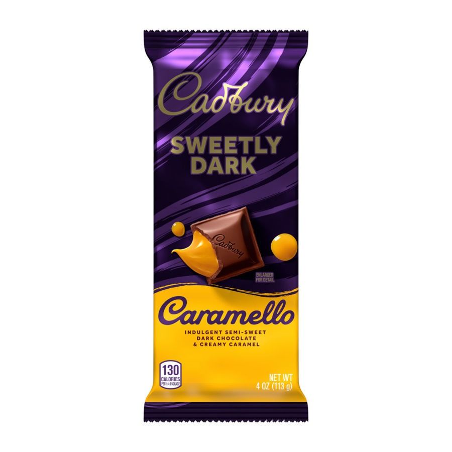 Cadbury Caramello Sweetly Dark Chocolate XL Bar 4 oz 14 ct