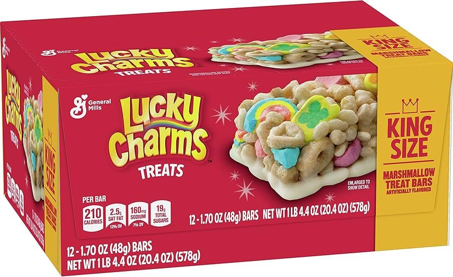 Lucky Charms 12 Ct 1.70 Oz King Size Cereal Treat Bar Tray