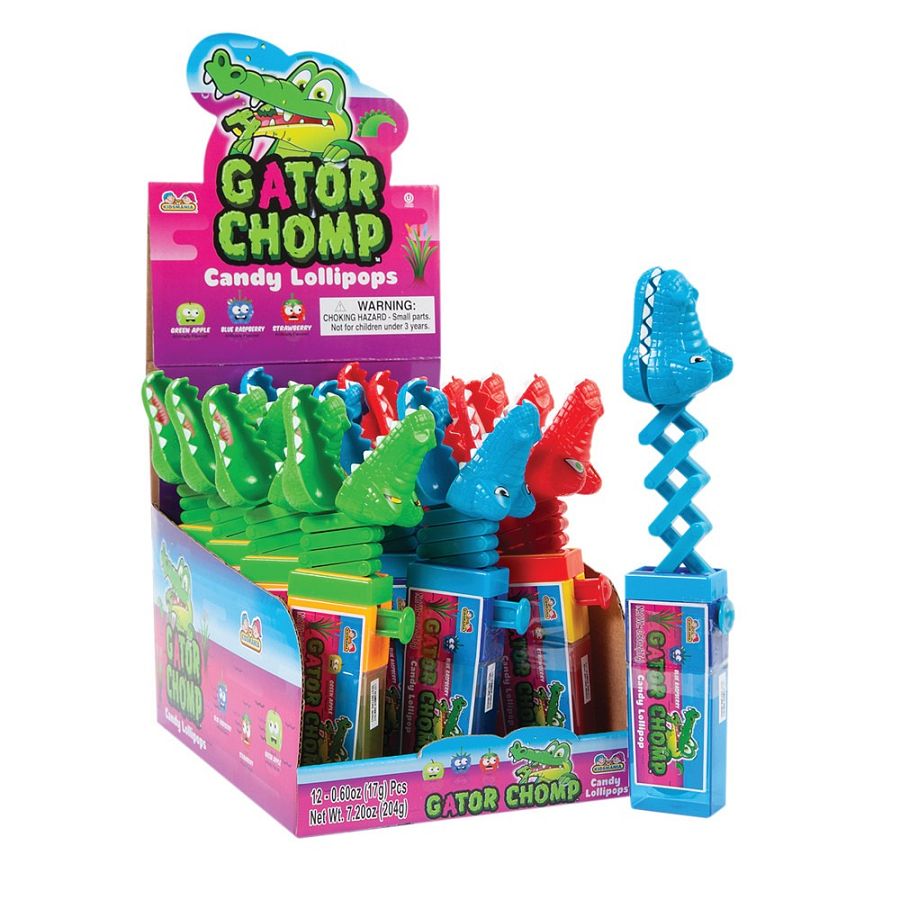 Kidsmania Gator Chomp Alligator Candy Lollipop 12 ct