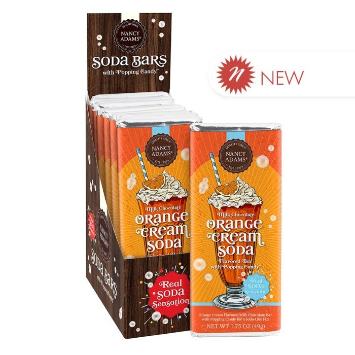 Nancy Adams Milk Chocolate Orange Creme Soda Bar 1.75oz 12ct