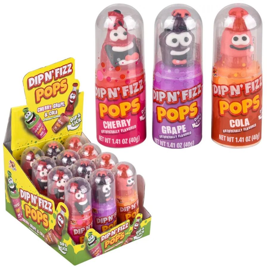 Alberts Dip N' Fizz Soda Bottle Pop Cola Cherry Grape 12ct
