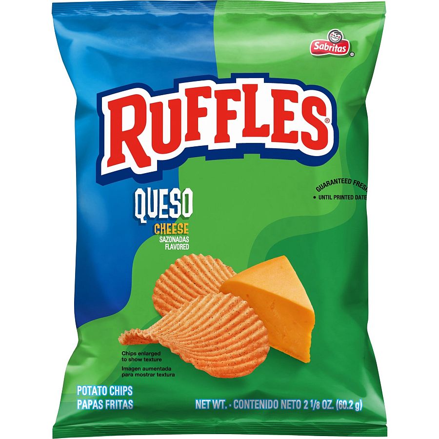 Lays Ruffles Queso Flavored Chips 2.125 oz 24 ct XVL
