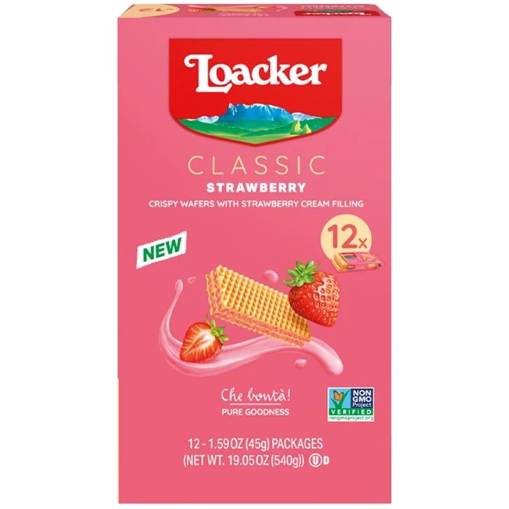 Loacker Classic STRAWBERRY Wafers 1.59oz 12ct Tray