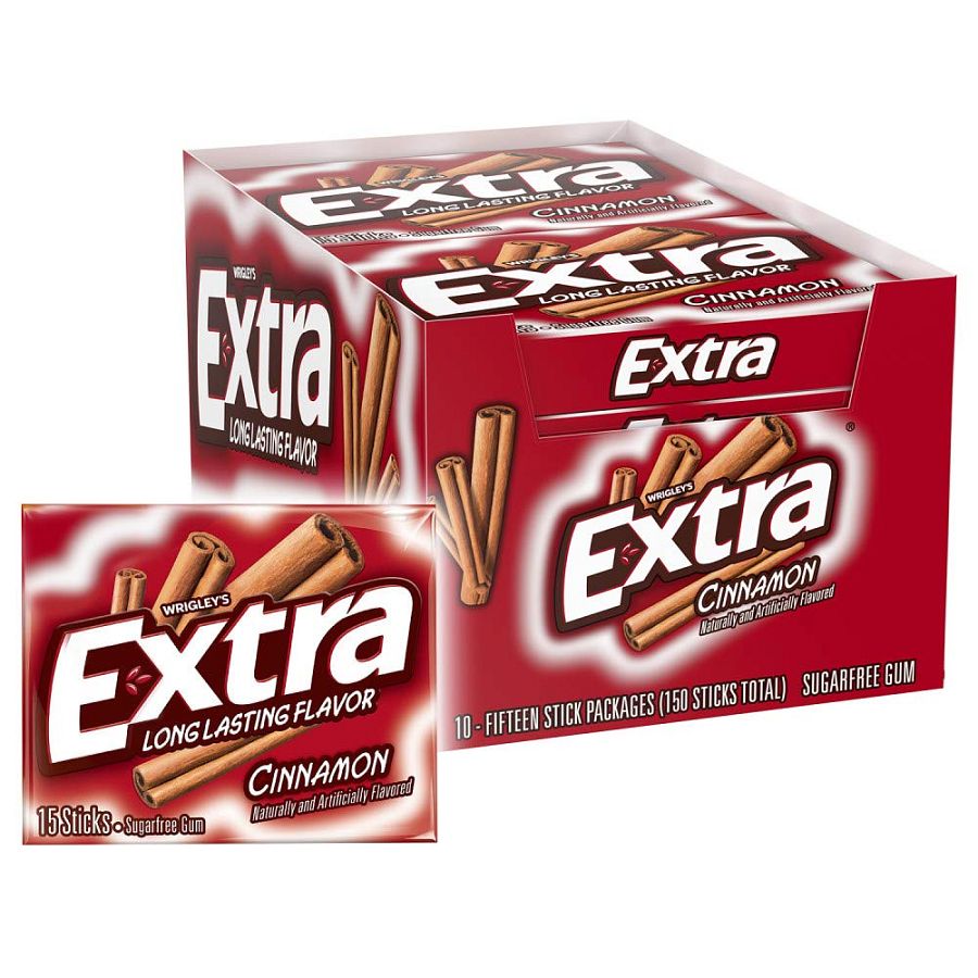 Extra Long Lasting Flavor Gum cinnamon 10 count 15 sticks