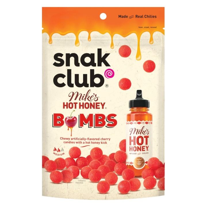 Snak Club Mike's Hot Honey Gummy Cherry Balls Bag 4oz 6ct