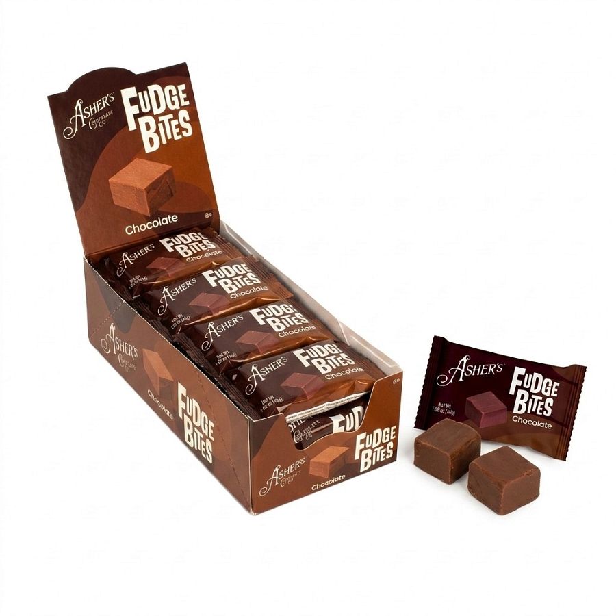 Asher Wrapped Chocolate Fudge Candy Bites Caddy 1oz 14ct