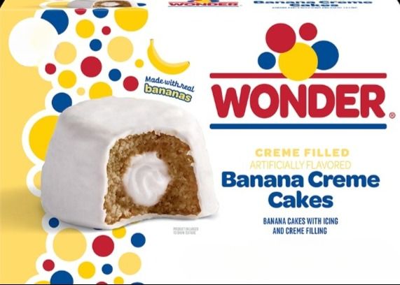 Wonder Banana Cake Cream Filled Cake Icing 3.5 oz 6 ct Single Serve