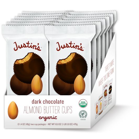 Justin's Dark Chocolate Almond Butter Cup, 1.4 ozz 12 ct