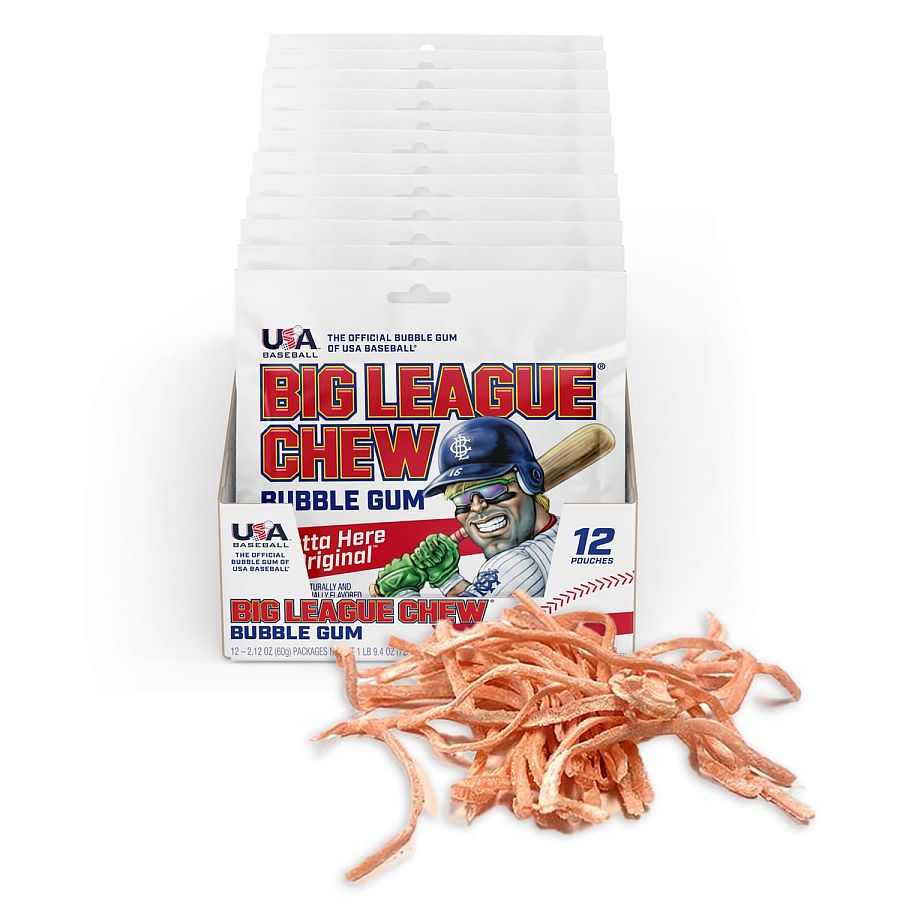 Big League Chew Bubble Gum 2.12 Oz 12 Count