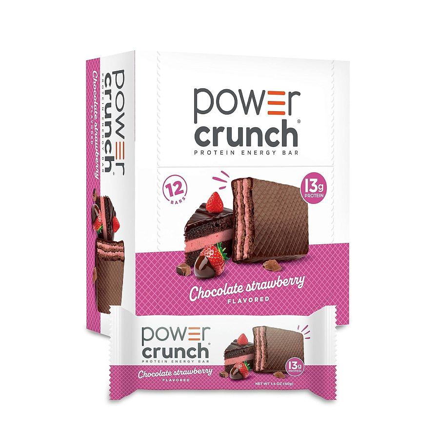 Power Crunch Protein Wafer Bars Chocolate Strawberry 1.4 oz 12ct