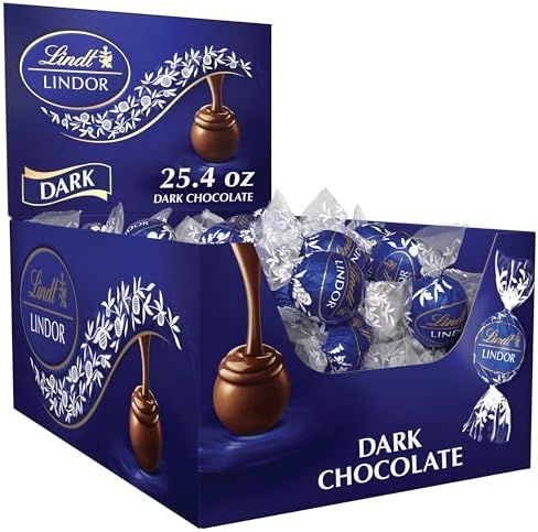Lindor 60 Ct 25.4 Oz Dark Chocolate Truffles Blue Box