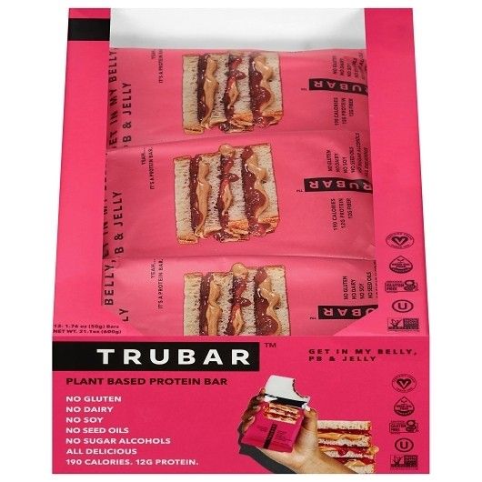 TRUBAR Protein Bar PB&J Peanut Butter Jelly 1.76oz 12ct