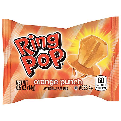Ring Pop All Orange Punch Lollipop Candy 30ct