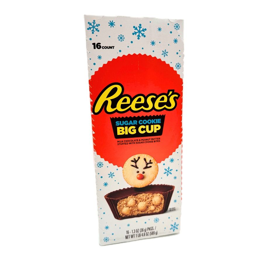 Reese's Christmas Big Sugar Cookie Peanut Cup 1.3 oz 16 ct