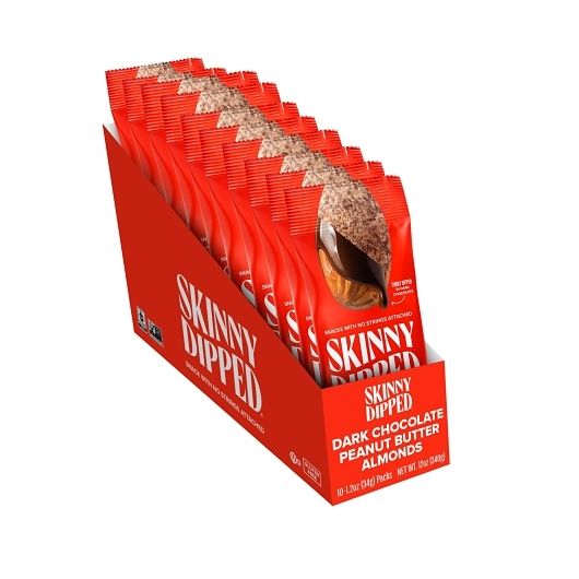 Skinnydipped Dark Chocolate Peanut Butter Almonds 1.2 oz 10 ct