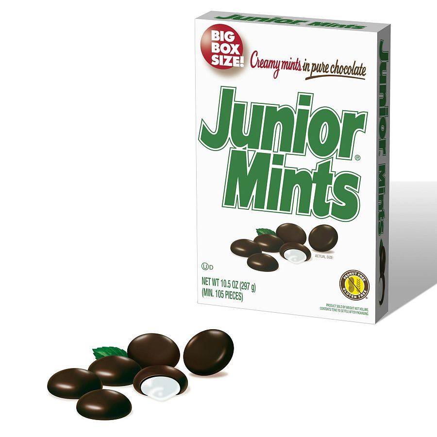 Junior Mints Dark Chocolate Candy BIG Box 10.5 oz  6 ct