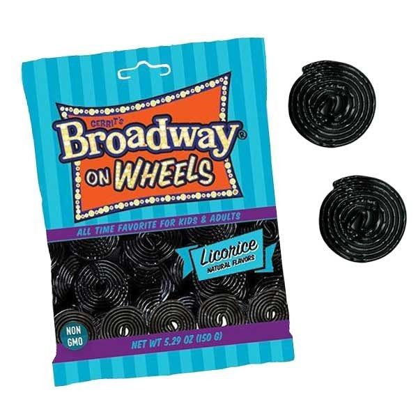 Gerrit's Broadway Black Licorice Wheels 5.29oz 12 ct Peg