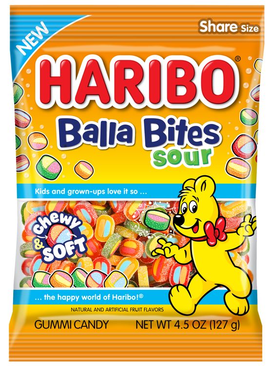 Haribo Balla Bites Sour Peg Bags 4.5oz 12ct