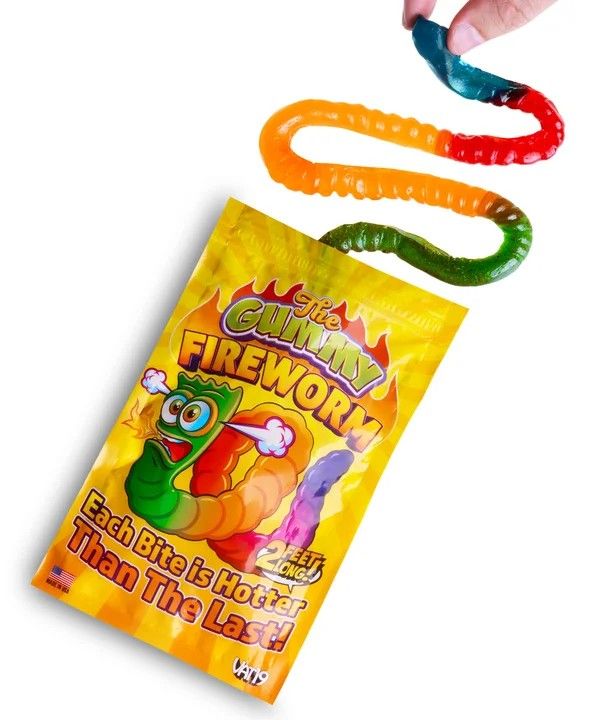 Gummy Fireworm Super Hot Gummy Worm 2 Feet 6 Pack