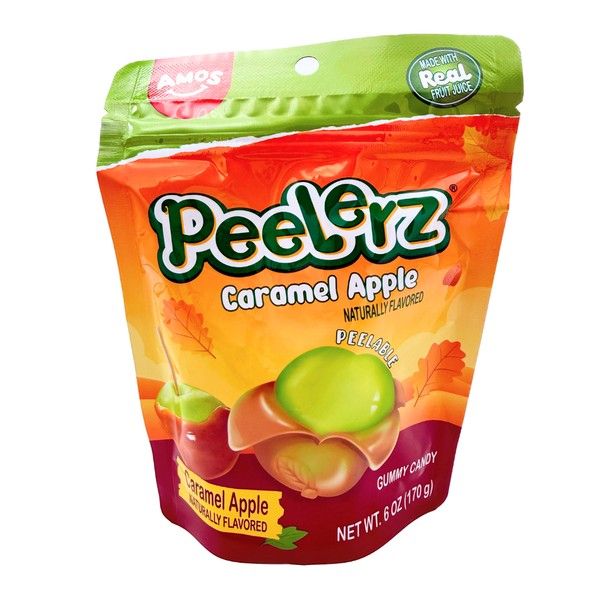 Amos Halloween Peelerz Gummy Caramel Apple 6oz 12ct