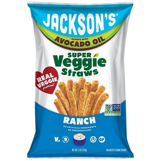 Jacksons Super Veggie Straws Ranch Avocado Oil 5oz 12ct