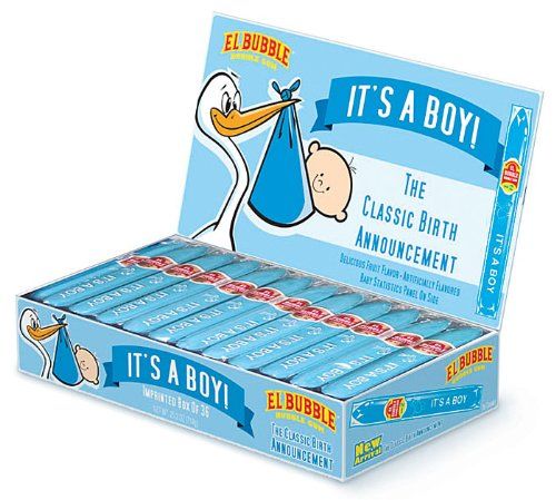 It's a BOY Classic Birth Announcement Bubble Gum Cigar 36 ct