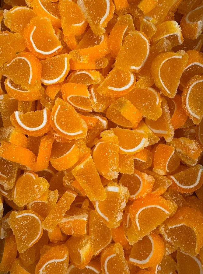 Cavalier Mini Fruit Slices Unwrapped ORANGE Soft Jelly  5lb