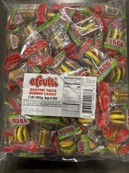 Efrutti Taco Gummies Individually Wrapped Candy 90 ct 2 lb