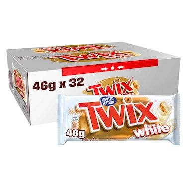 Twix UK Import White Chocolate Candy Bar 46g 32 ct Tray