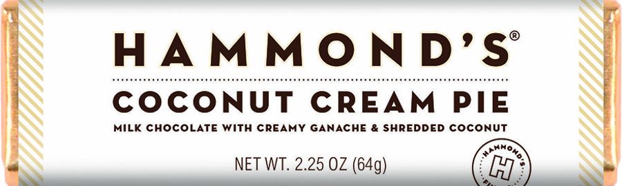 Hammond's Coconut Cream Pie Milk Chocolate Bar 2.25 oz 12 ct