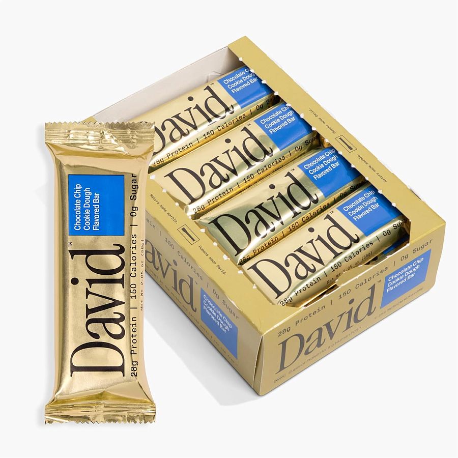 David Protein Bars Chocolate Chip Cookie Dough 2.05 oz 12 ct