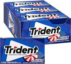 Trident Perfect Peppermint Gum 12 Count 14 Pieces Each Tray