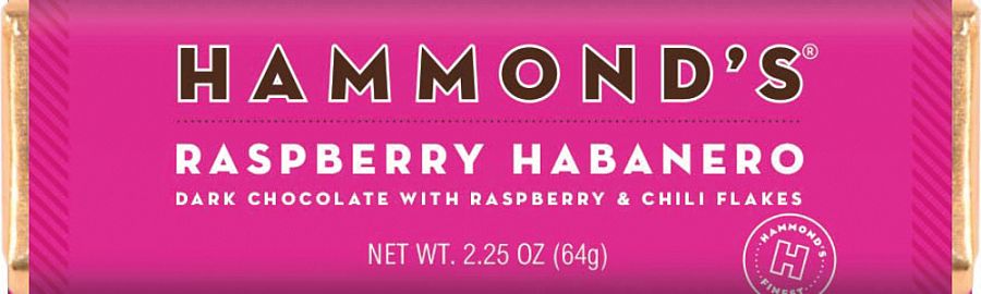 Hammond's Raspberry Habanero DarkChocolate Bar 2.25 oz 12 ct