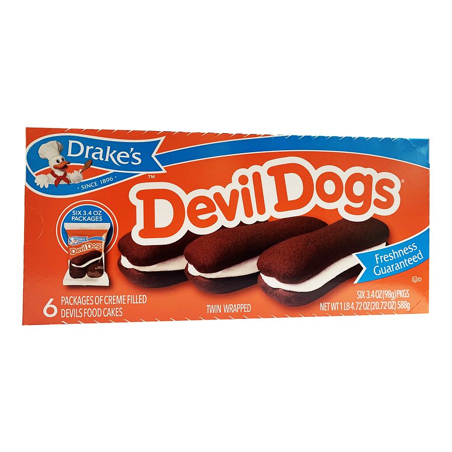 Drakes Devil Dogs Creme Cakes Twin Pack 3.4 oz 6ct