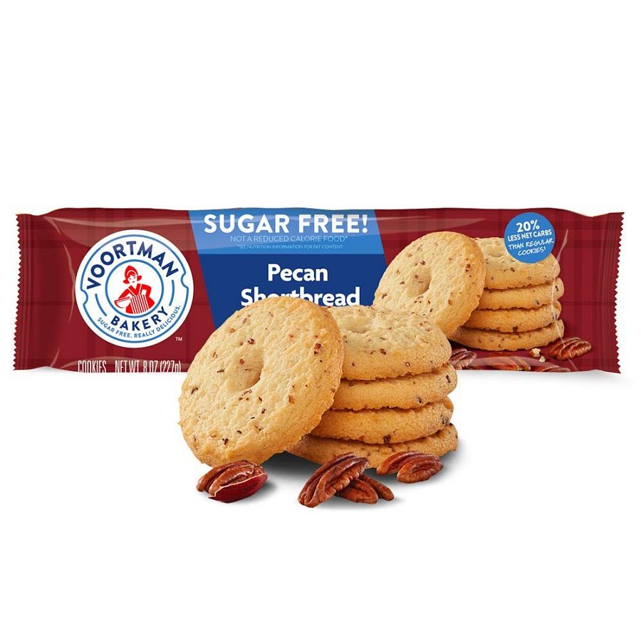 Voortman Sugar Free Pecan Shortbread  Cookies  8 oz 6 Pack