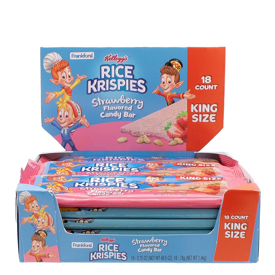 Rice Krispies 18 Ct 2.75 Oz Strawberry Candy Bar King Size Tray