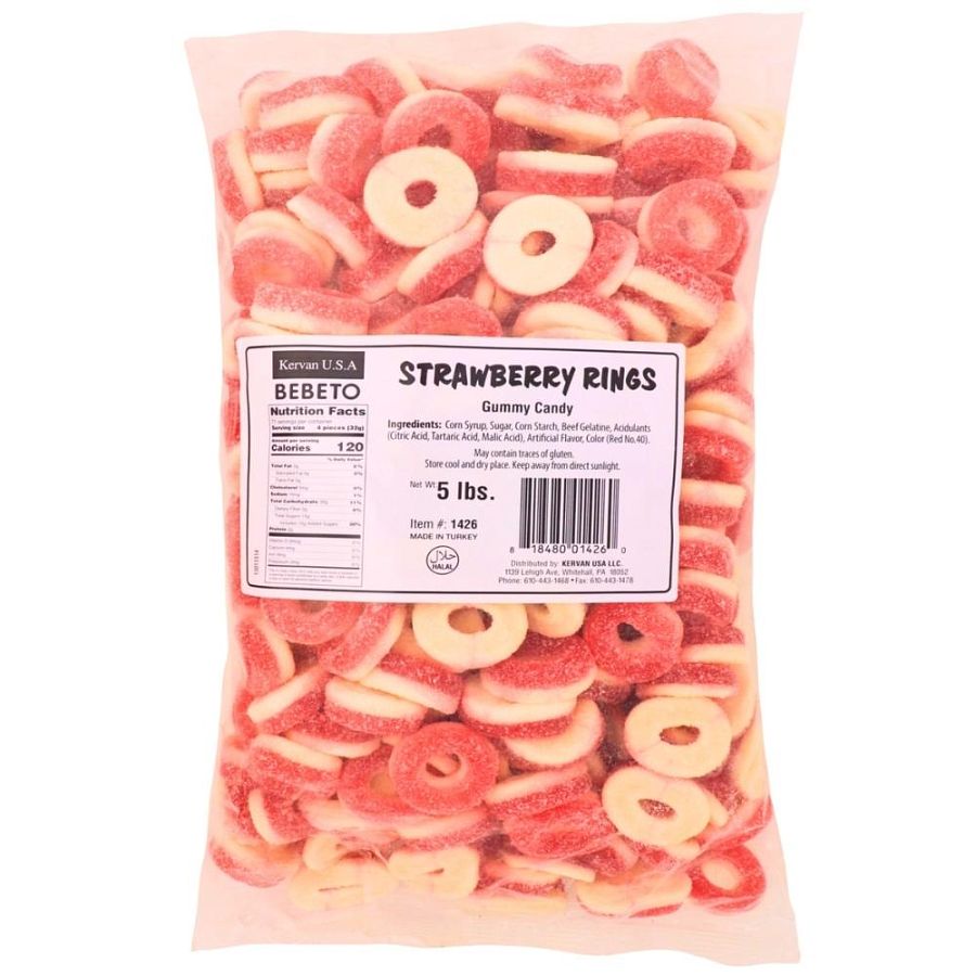 Kervan Strawberry Rings 5 Pound bag