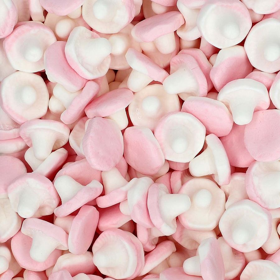 Franssons Swedish FRUIT Flavor Foam Marshmallow Mushrooms 2.2 lb