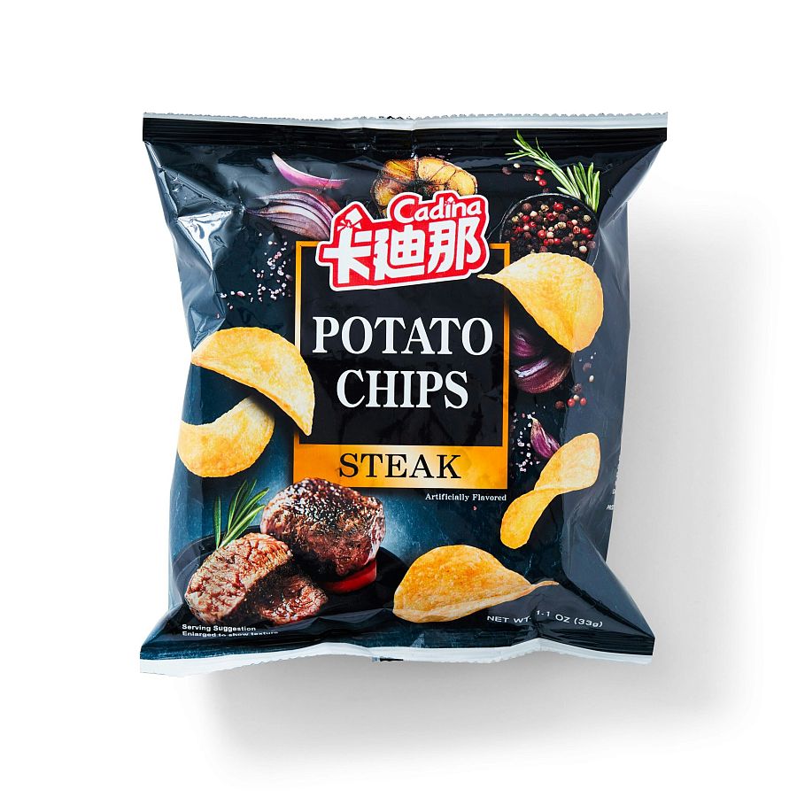 Cadina Taiwan Steak Flavor Potato Chips 1.16 oz 12ct