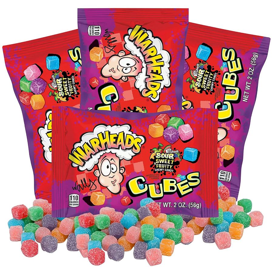 Warheads Sour Chewy Cubes Assorted 2 OUNCE 15 COUNT