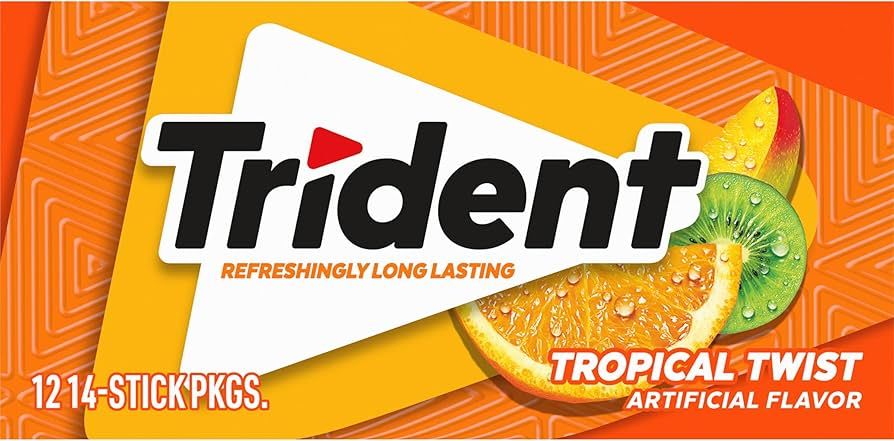 Trident Tropical Twist Gum 12 Ct 14 Sticks