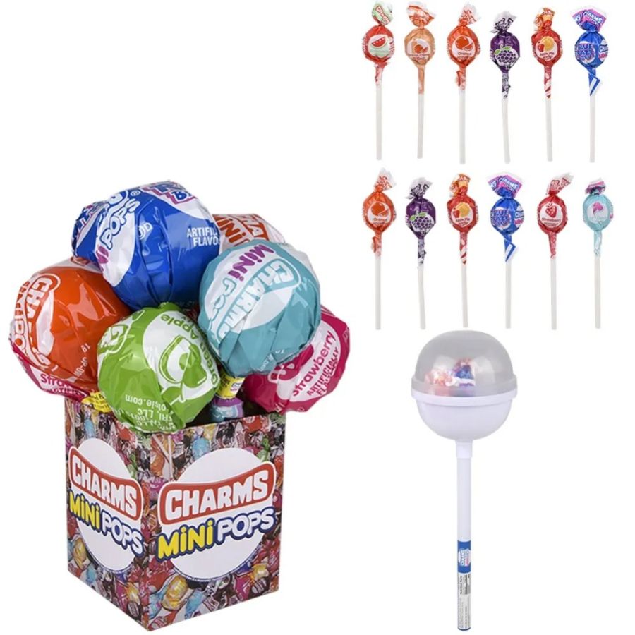 Mega Size Charms Mini Pops Lollipops 12" 12 ct Display
