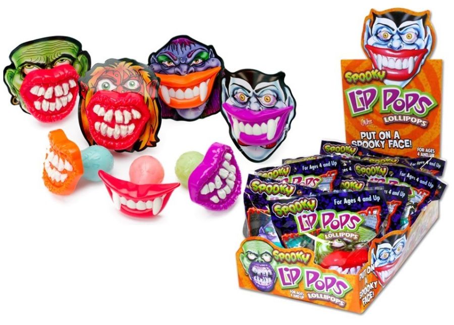 Flix Halloween Spooky Lips Lollipop Candy 12 ct Tray