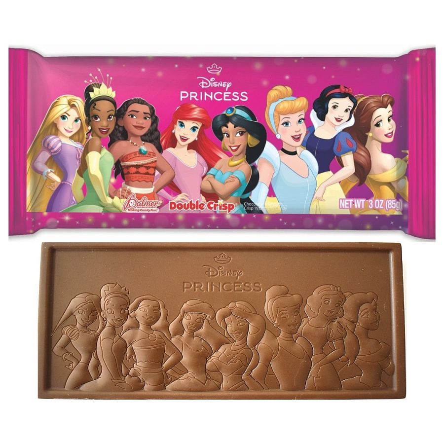 Palmers Disney Princess Double Crisp Chocolate Candy Bar 3oz 18 ct