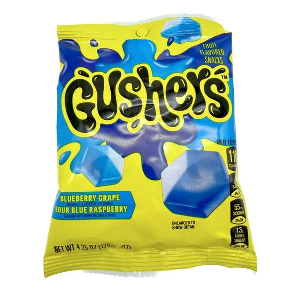 Gushers Blueberry Grape Sour Blue Raspberry Gummy Candy 4.25oz 8ct